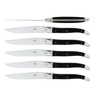 Forge de Laguiole Tradition table knives set with ebony handle - Buy now on ShopDecor - Discover the best products by FORGE DE LAGUIOLE design