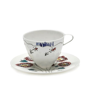 Marni by Serax Midnight Flowers coffee cup high with saucer Anemone Milk - Buy now on ShopDecor - Discover the best products by MARNI BY SERAX design