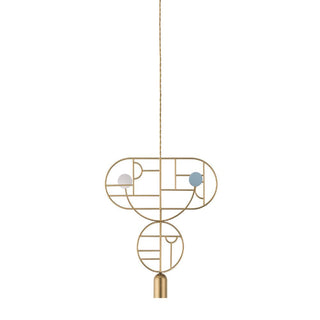 Nomon Wooden Dots pendant lamp gold structure 2 elements 110 Volt Multicolour WDS07 - Buy now on ShopDecor - Discover the best products by NOMON design