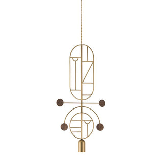 Nomon Wooden Dots pendant lamp gold structure 2 elements 110 Volt Walnut WDS08 - Buy now on ShopDecor - Discover the best products by NOMON design