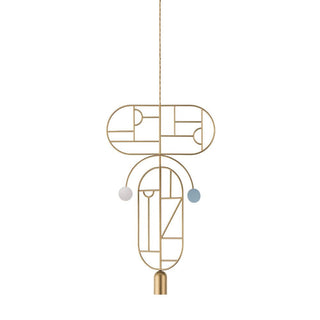 Nomon Wooden Dots pendant lamp gold structure 2 elements 110 Volt Multicolour WDS09 - Buy now on ShopDecor - Discover the best products by NOMON design