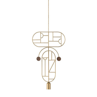 Nomon Wooden Dots pendant lamp gold structure 2 elements 110 Volt Walnut WDS09 - Buy now on ShopDecor - Discover the best products by NOMON design