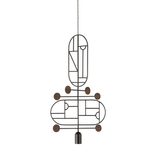 Nomon Wooden Dots pendant lamp graphite structure 2 elements 110 Volt Walnut WDS13 - Buy now on ShopDecor - Discover the best products by NOMON design